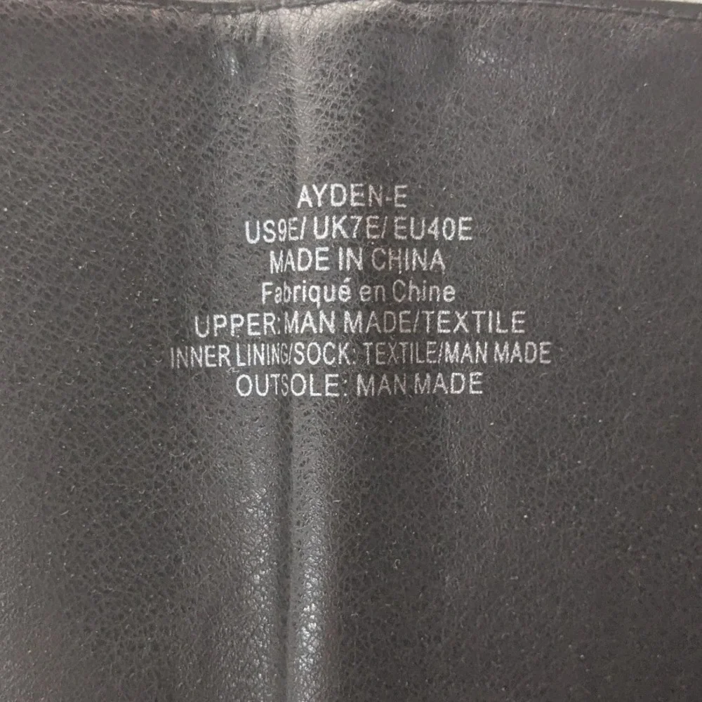 JustFab Ayden‎ Black Faux Leather Lug Sole Tall Knee High Boots Women 9 Side Zip